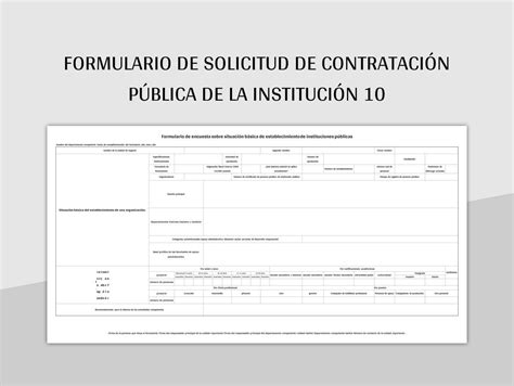 Plantilla De Excel Formulario De Solicitud De Contratación Pública De