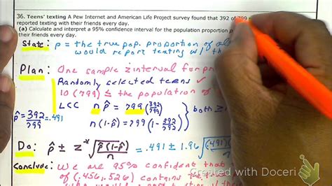 8 2 Estimating The Population Proportion Youtube