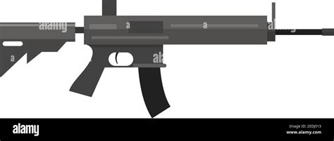 Vector Tactical Assault Rifle Isolated On White Background Stock Vector