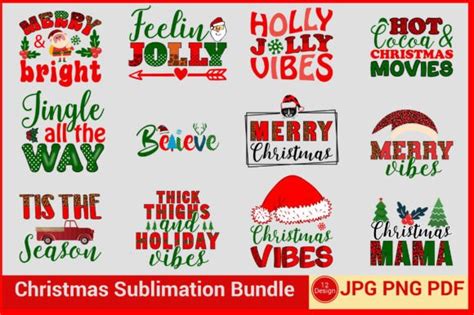 Christmas Sublimation Design Bundle Graphic By Design Bundle Creative