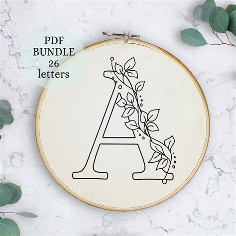 Complete Alphabet Embroidery Pdf Pattern Letter Embroidery Design With