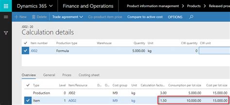 How To Set Up Standard Costs For Direct Materials In Dynamics 365 For Finance And Operations