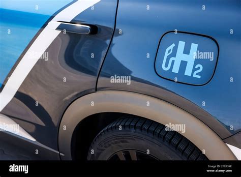 Herten, North Rhine-Westphalia, Germany - Tank cap h2, hydrogen car ...
