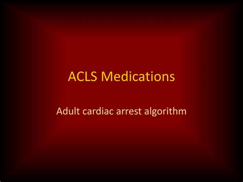 Ppt Acls Pharmacotherapy Update Powerpoint Presentation Free