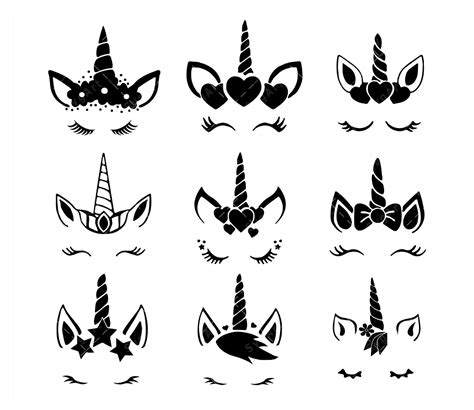 Unicorn Svg Bundle Png Pdf Unicorn Head Svg Cute Svg Unicorn Face Svg