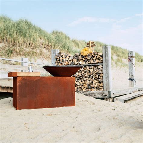 Modern Design Rusting Steel BBQ Grills Corten Steel Metal Firepit