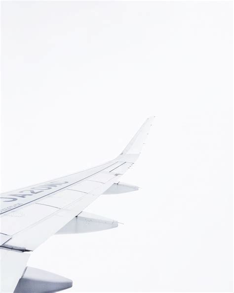 Hd Wallpaper White Airplane On Air Jet Aircraft Wing Wingtip