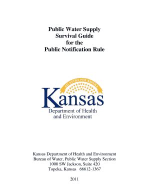 Fillable Online Kdheks Public Water Supply Survival Guide For The