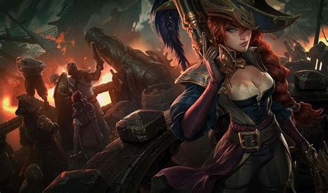 Miss Fortune Pirate Fantasy League Of Legends Girl Redhead Lol Hat Hd Wallpaper Peakpx