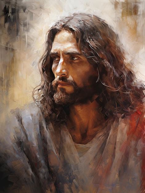 Hermoso Retrato De Jesucristo De Nazaret Dios Cristianismo Obra De Arte