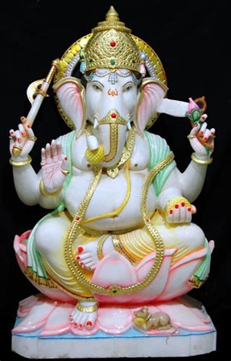 Multicolor Ganesha Marble Statue Size Inch At Rs In Jaipur