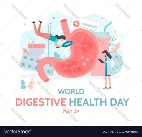 World Digestive Health Day Medical Banner Vector Image