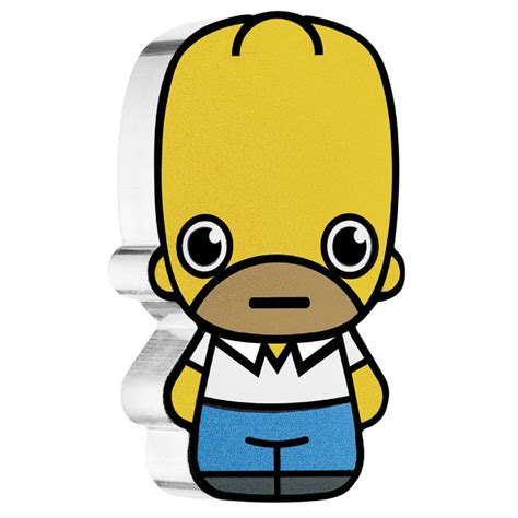 Tuvalu Homer Simpson Kolorowany 1 Uncja Srebra 2022 Minted Minis Coin