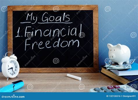 My Goals and Financial Freedom Written on a Blackboard Stock Photo ...