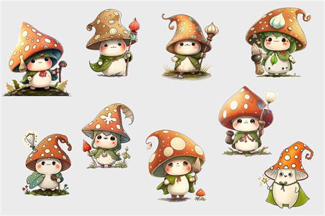 Mushroom Character Images Png Gr Fico Por Xmerch Creative Fabrica