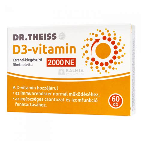 Dr Theiss D3 vitamin étrend kiegészítő filmtabletta 2000 NE