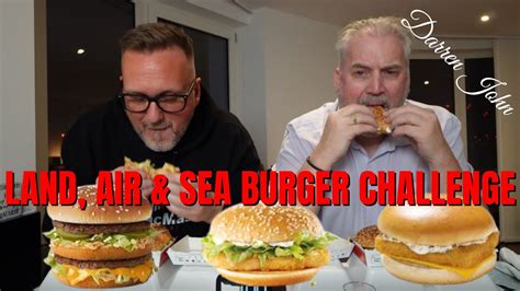 Land Air And Sea Burger Challenge Youtube