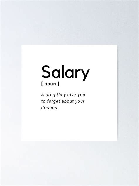 Salary Definition Poster For Sale By Amine Creation Redbubble