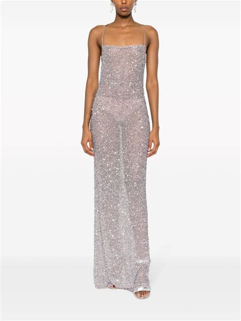 Retrofete Open Back Sequined Dress Farfetch