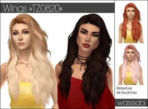 Wasssabi Sims Tz0820 Wings Hair Retextured Sims 4 Hairs