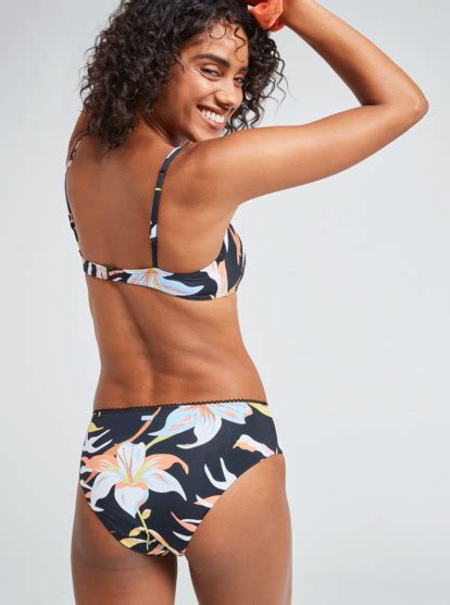 Hibiscus Wave Mid Waist Bikini Bottoms For Women Roxy