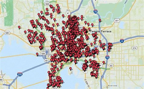 A Map Of Registered Sex Offenders Living In Tampa Florida R Wtf