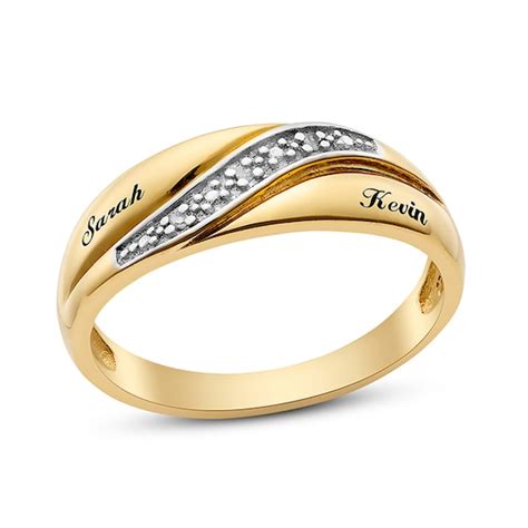 Men's Diamond Accent Wedding Band (2 Names) | Zales