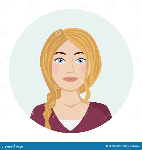 Female Avatar Blonde Woman Portrait Vector Illustration Of A Female Character Stock Vector