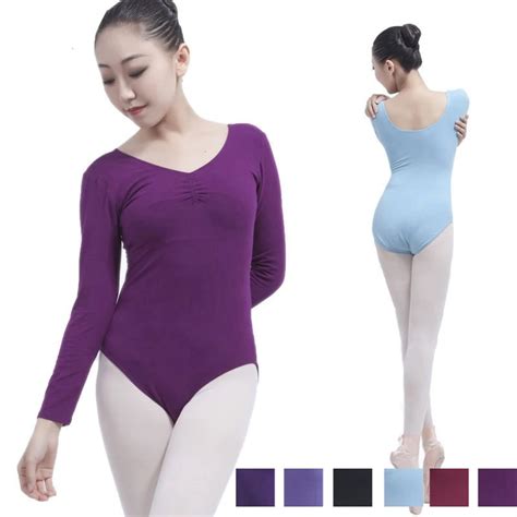 Adult Back Pinch Front Long Sleeve Ballet Leotards For Sale Traing