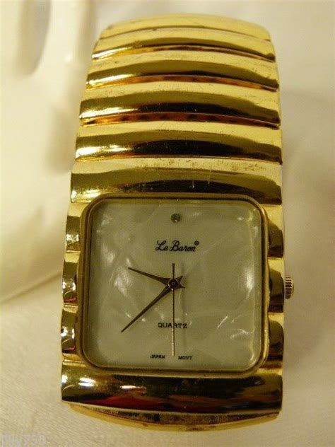 Lebaron Quartz Ladies Gold Tone Wide Band And 50 Similar Items