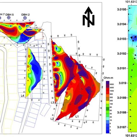 The Arrangement Of 2 D Inversion Model Resistivity At The Study Area