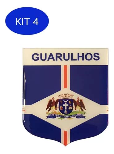 Kit Adesivo Resinado Em Escudo Da Bandeira De Guarulhos