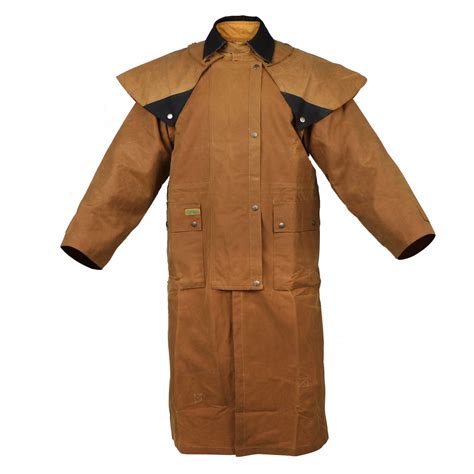 mens oilskin western australian waterproof duster coat jacket sn