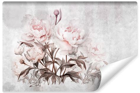 Fototapeta Do Sypialni Różowe Peonie Na Betonie 520x318cm 166781