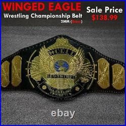 NEW Winged Eagle Championship Belt Wrestling Replica Title ATTITUDE ERA 2MM | Champion Ship Belt