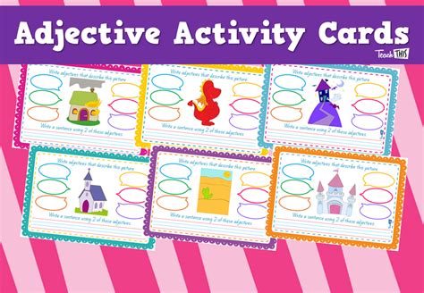 Adjective Activity Cards Teacher Resources And Classroom Games Teach This