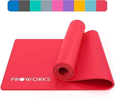 Proworks Yoga Mat Eco Friendly Nbr Non Slip Exercise Mat With Carry