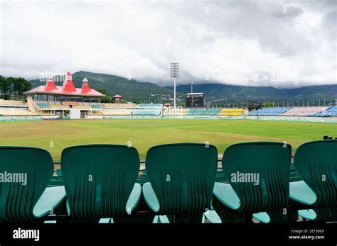 Dharamshala Himachal Pradesh India Circa 2020 Wide Angle Shot Of The Famed Dharamshala