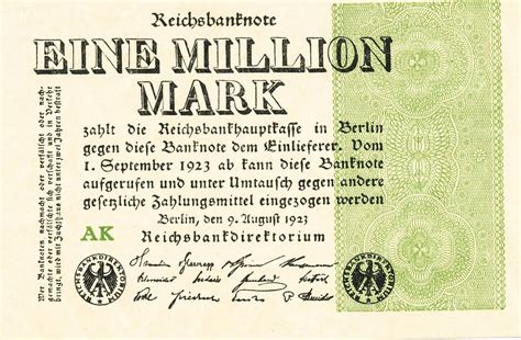 Deutsches Reich Weimarer Republik Million Mark Ro A Wz