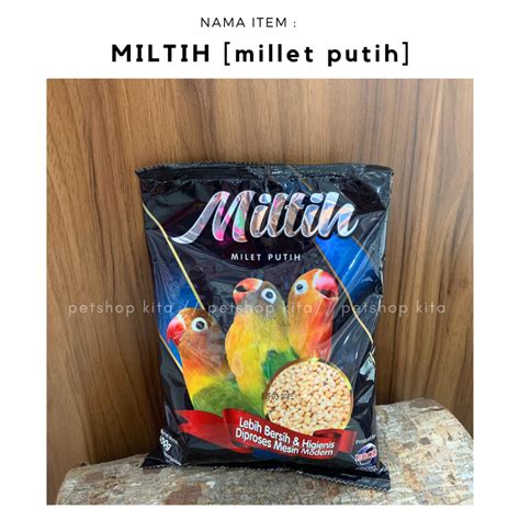 Jual MILTIH MILET PUTIH KEMASAN PLASTIK EBOD JAYA PAKAN BURUNG