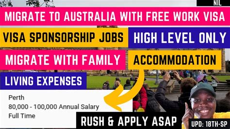 Apply Asap Migrate To Australia With Free Work Visa Visa