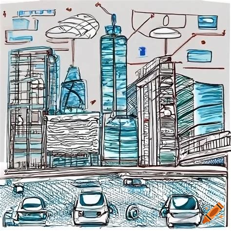 A Technical Sketch Of A Smart City With Hi Tech Infrastructure And