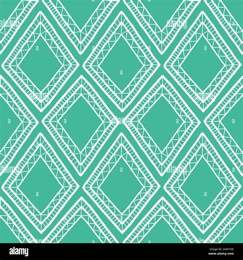 Abstract Diamond Vector Seamless Repeat Pattern Background In Green And