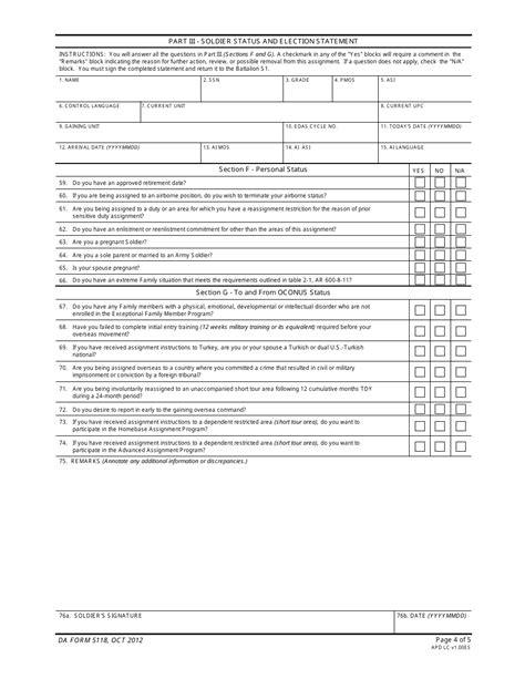 Da Form 5118 Fill Out Sign Online And Download Fillable Pdf