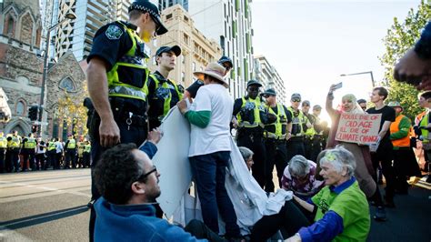 Protesters Arrested At Adelaide Rally By Extinction Rebellion The