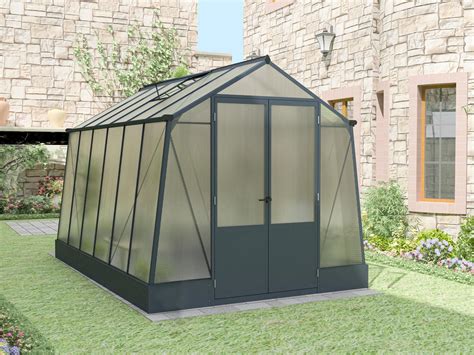 Serre De Jardin En Polycarbonate Avec Embase M Anthracite Asarina