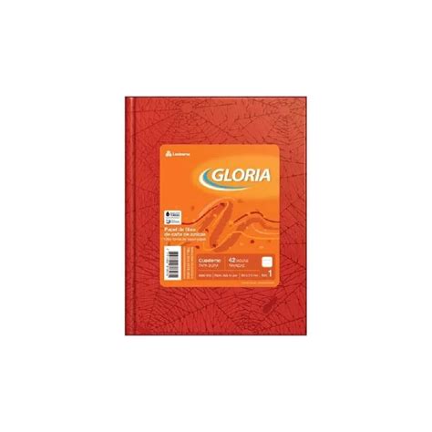 Cuaderno Gloria Tapa Dura Rojo X42 Hojas Rayadas