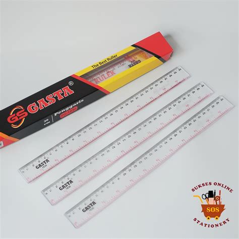 SOS Penggaris GASTA 30 Cm PG 1830 Penggaris Plastik Ruler Lazada