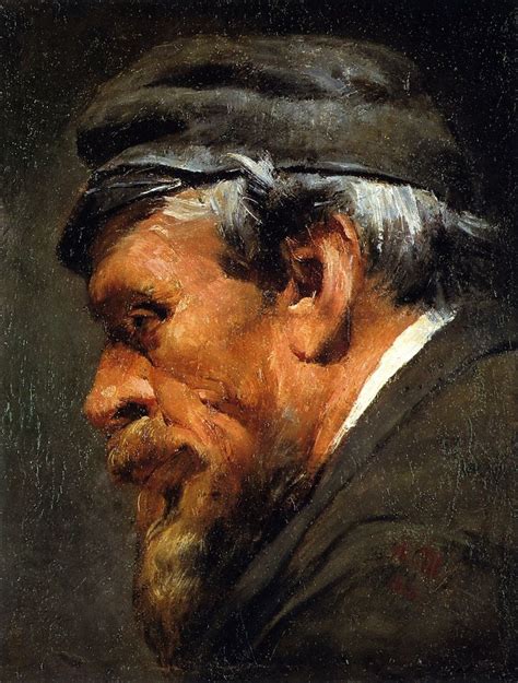 Head Of A Worker Wearing A Cap By Adolph Von Menzel 1855 Height 35