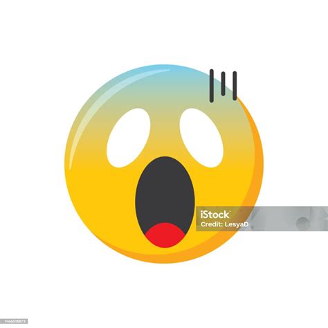 Emoji Icon Shocked Face Scared Emoticon Vector Illustration Stock